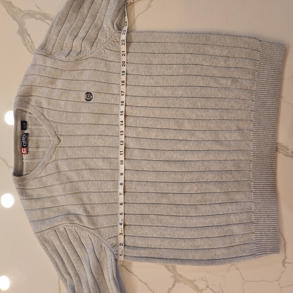 Chaps Mens V-Neck Cotton Knit Sweater Gray Size XL - Picture 5 of 8